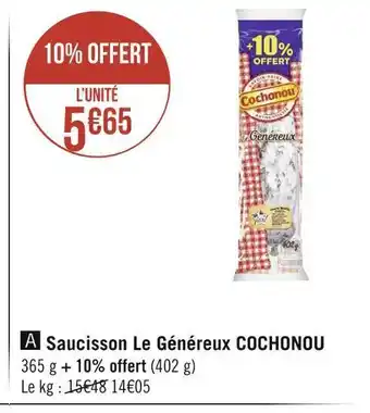 Cochonou saucisson le généreux