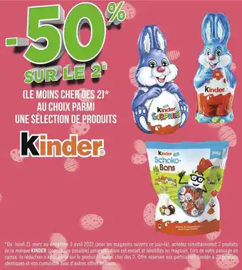 Géant Casino Kinder bon plan sur la sélection de produits de la marque kinder offre