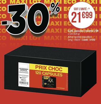 Géant Casino L’or café capsules ristretto offre