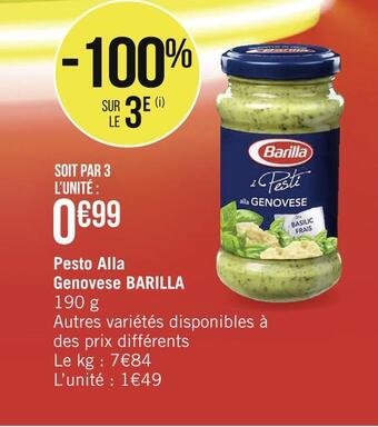 Géant Casino Barilla pesto alla genovese offre