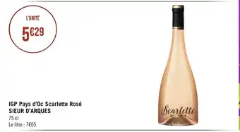 Géant Casino Sieur d’arques igp pays d’oc scarlette rosé offre