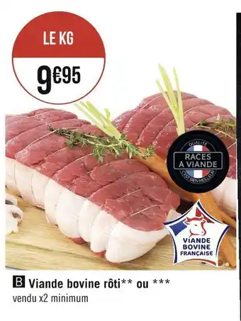 Viande bovine rôti ou
