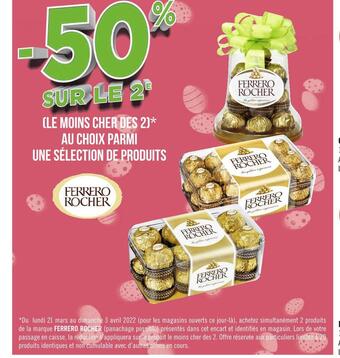 Ferrero rocher bon plan sur la sélection de produits de la marque ferrero rocher