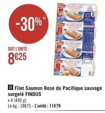 Findus filet saumon rose du pacifique sauvage surgelé