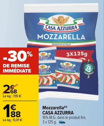 Carrefour Casa azzurra mozzarella offre