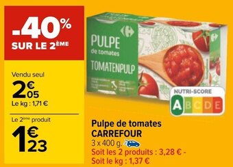 Carrefour Carrefour pulpe de tomates offre