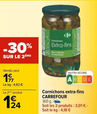 Carrefour Carrefour cornichons extra-fins offre
