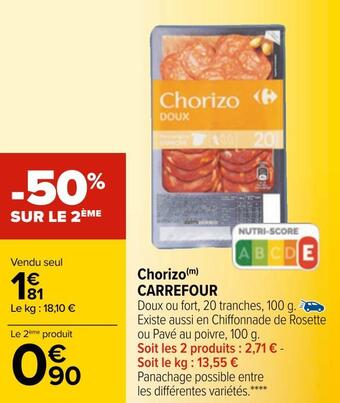Carrefour Carrefour chorizo offre