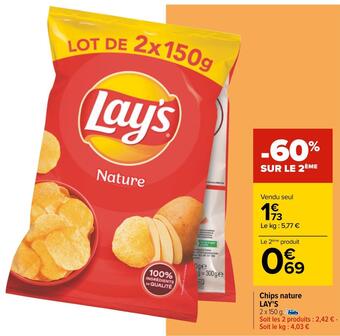 Carrefour Lay's chips nature offre