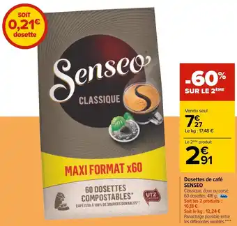Carrefour Senseo dosettes de café offre