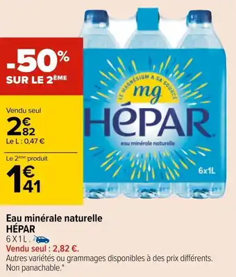 Carrefour Hépar eau minérale naturelle offre