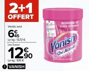 Carrefour Vanish détachant textile poudre offre