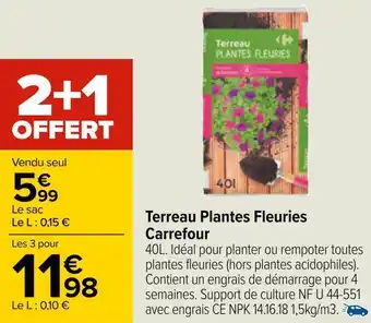 Carrefour terreau plantes fleuries