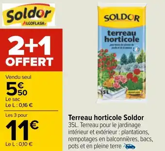 Carrefour Soldor terreau horticole offre