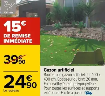 Carrefour Gazon artificiel offre