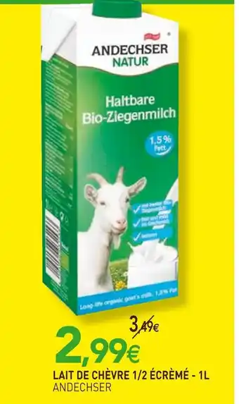 Andechser lait de chèvre 1/2 écrèmé