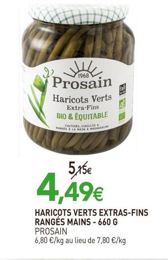 naturéO Prosain haricots verts extras-fins rangés mains offre