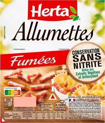 Match Herta allumettes sans nitrite offre