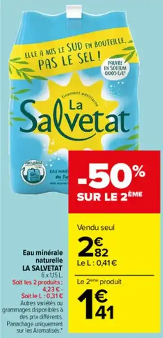 Carrefour Market Eau minérale naturelle LA SALVETAT offre