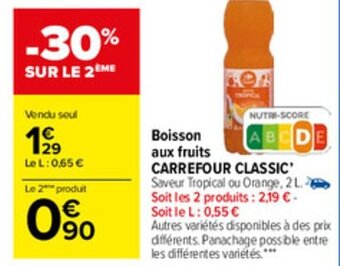 Carrefour Market Boisson aux fruits CARREFOUR CLASSIC offre