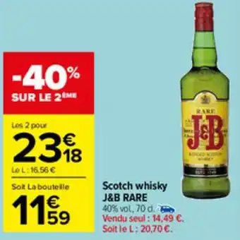 Carrefour Market Scotch whisky J&B RARE offre