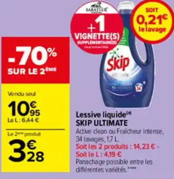 Carrefour Market Lessive liquide SKIP ULTIMATE offre