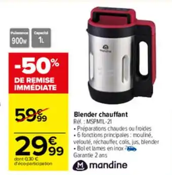 Carrefour Market Blender chauffant offre