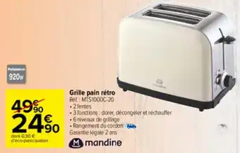 Carrefour Market Grille pain rétro offre