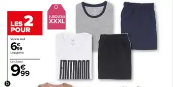 Carrefour Market Pyjama court homme offre