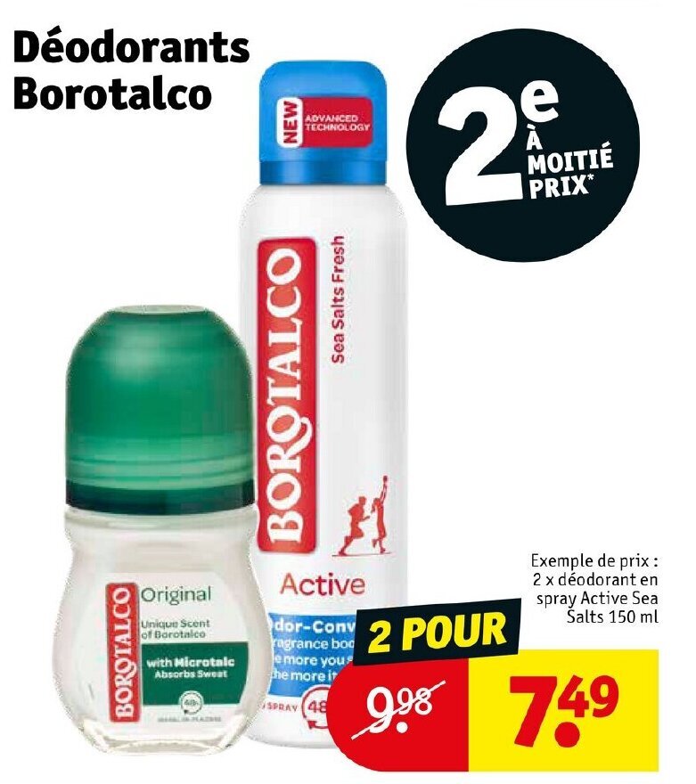 Promo Déodorants borotalco chez Kruidvat