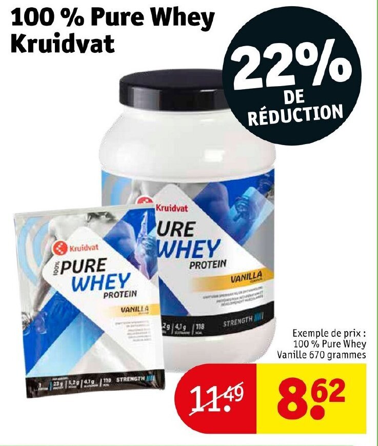 Promo 100 pure whey kruidvat chez Kruidvat