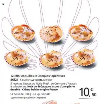 Thiriet 12 Mini coquilles St-Jacques apéritives offre