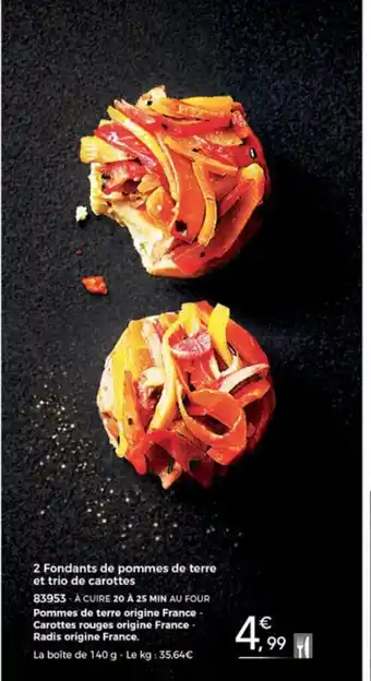 Thiriet 2 Fondants de pommed de terre ert trio de carrottes offre