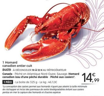 Thiriet 1 Homard canadien entier cuit offre