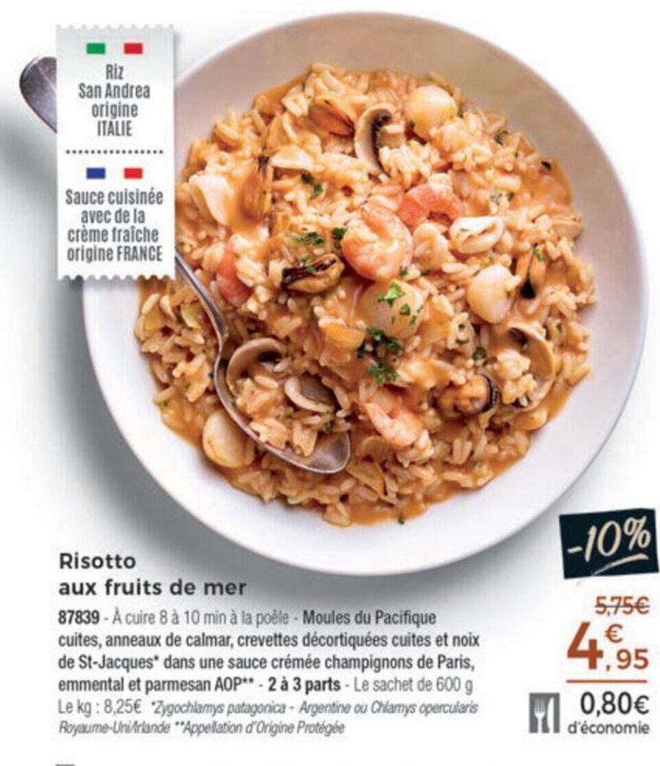 Promo Risotto aux fruits de mer chez Thiriet