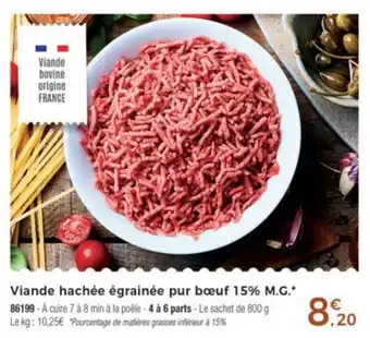 Thiriet Viande hachée égrainée pur bœuf 15 % M.G offre