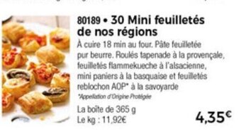 Thiriet 30 Mini feuilletés de nos régions offre