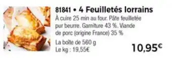 Thiriet 4 Feuilletés Lorrains offre
