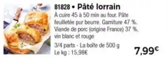 Thiriet Pâté Lorrain offre