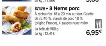 Thiriet 8 Nems Porc offre
