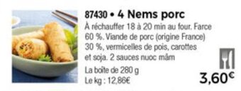 Thiriet 4 Nems Porc offre