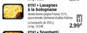 Thiriet Lasagnes à La Bolognaise offre