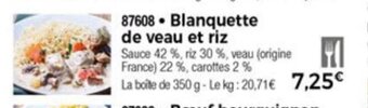 Thiriet Blanquette de Veau Et Riz offre