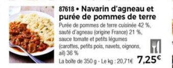 Navarin d'Agneau Et Purée de Pommes de Terre