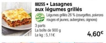 Thiriet Lasagnes Aux Légumes Grillés offre
