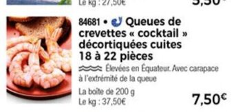 Thiriet Queues de Crevettes Cocktail offre