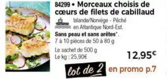 Thiriet Morceaux Choisis de Cœurs de Filets de Cabillaud offre