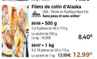Thiriet Filets de Colin d'Alaska offre