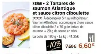 Thiriet 2 Tartares de saumon Atlantique offre