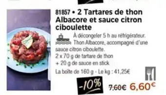 Thiriet 2 Tartares de Thon offre
